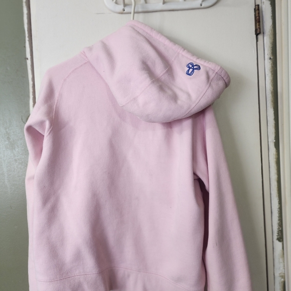 TNA Sportswear Hoodie, Pink with Blue emblem. Sz XL ( fits like medium large.) - Picture 3 of 5
